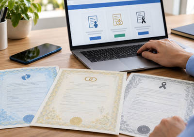 Plataforma permite pedir certid&otilde;es de nascimento, casamento e &oacute;bito sem precisar ir ao cart&oacute;rio de origem