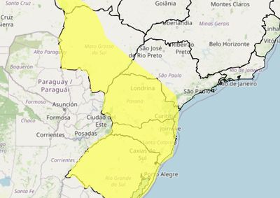 Aviso indica ventos de at&eacute; 60 km/h e chuva intensa ao longo desta quarta-feira (29)