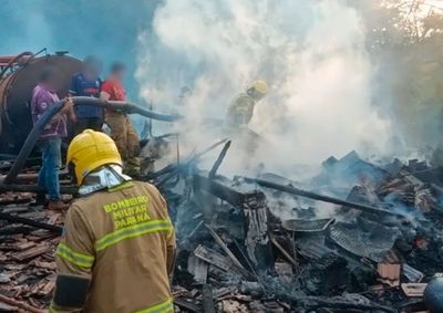 Estrutura era usada para guardar ferramentas e feno; propriet&aacute;rio, de 67 anos, sofreu ferimentos leves ao tentar retirar os animais