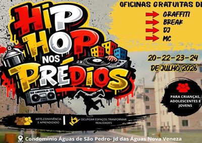 A&ccedil;&atilde;o ser&aacute; realizada entre os dias 20 e 24 de julho, no Jardim das &Aacute;guas, com oficinas de Graffiti, Break, DJ e MC.