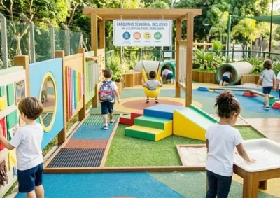 Legisla&ccedil;&atilde;o prev&ecirc; brinquedos inclusivos, jardins arom&aacute;ticos e espa&ccedil;os adaptados; Prefeitura ter&aacute; at&eacute; 90 dias para regulamentar a medida