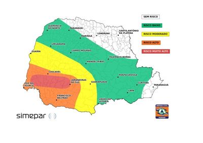 Rajadas j&aacute; passam dos 60 km/h em cidades da regi&atilde;o Oeste; orienta&ccedil;&atilde;o &eacute; evitar &aacute;reas com &aacute;rvores, placas e estruturas que possam ser derrubadas