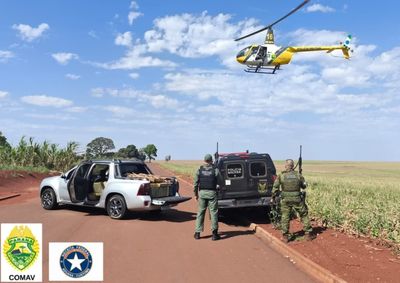 Ve&iacute;culo foi localizado com a ajuda da aeronave Falc&atilde;o 13; apreens&atilde;o representa preju&iacute;zo de mais de R$ 1,4 milh&atilde;o ao crime