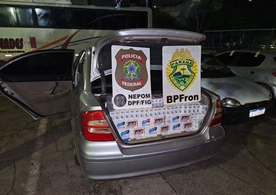 Condutor abandonou o ve&iacute;culo e fugiu a p&eacute; ao perceber a aproxima&ccedil;&atilde;o dos policiais; carga era de origem paraguaia