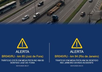 Subida da serra est&aacute; interditada devido a ve&iacute;culo de carga no t&uacute;nel Washington Luiz. Descida segue em meia pista ap&oacute;s tombamento de caminh&atilde;o.