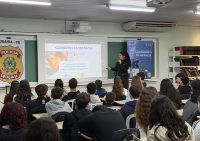 Iniciativa "Guardi&otilde;es da Inf&acirc;ncia" levou orienta&ccedil;&otilde;es de ciberseguran&ccedil;a a 215 estudantes de uma escola particular nesta sexta-feira (19)