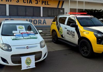 Dezesseis tabletes foram localizados no compartimento de combust&iacute;vel de um Palio abordado no in&iacute;cio da tarde desta quinta