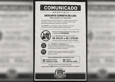 O material vem sendo deixado em im&oacute;veis da cidade e utiliza indevidamente o bras&atilde;o do munic&iacute;pio e o nome da Secretaria Municipal do Meio Ambiente