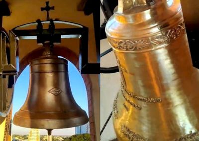 A torre da igreja passou por restaura&ccedil;&atilde;o e amplia&ccedil;&atilde;o para suportar o novo sistema