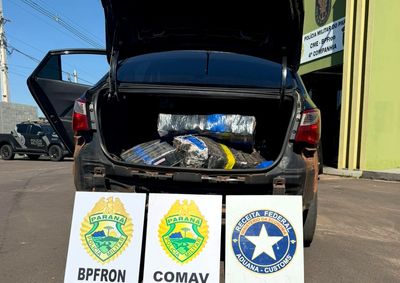 Ve&iacute;culo foi perseguido por equipes terrestres e aeronave da PM ap&oacute;s motorista fugir; carga foi avaliada em mais de R$ 470  mil