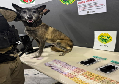 Pol&iacute;cia Militar apreendeu por&ccedil;&otilde;es de coca&iacute;na e crack, al&eacute;m de dinheiro em esp&eacute;cie, durante abordagem.