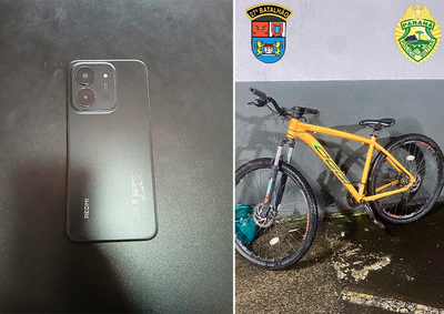 Tr&ecirc;s pessoas foram presas e um celular e uma bicicleta furtados foram recuperados entre s&aacute;bado e a madrugada deste domingo.