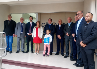 Cerim&ocirc;nia reuniu vereadores, prefeitos de Porto Uni&atilde;o e Uni&atilde;o da Vit&oacute;ria, al&eacute;m de outras autoridades locais e regionais