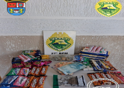 Objetos relacionados a um furto ocorrido durante a madrugada foram encontrados em uma resid&ecirc;ncia, junto com entorpecentes