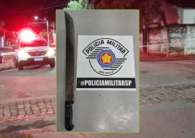 Segundo a PM, v&iacute;tima sofreu ferimentos profundos nas m&atilde;os, passou por cirurgia e foi transferida; suspeito foi localizado em casa ap&oacute;s a agress&atilde;o.