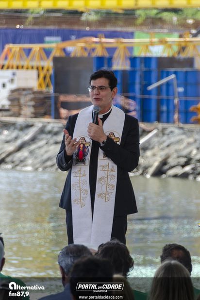 Cerim&ocirc;nia de 50% da conclus&atilde;o da Ponte de Guaratuba e Missa aos Trabalhadores