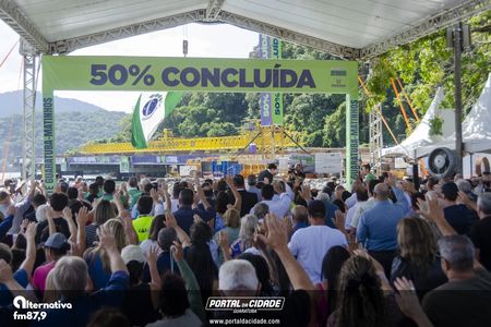 Cerim&ocirc;nia de 50% da conclus&atilde;o da Ponte de Guaratuba e Missa aos Trabalhadores