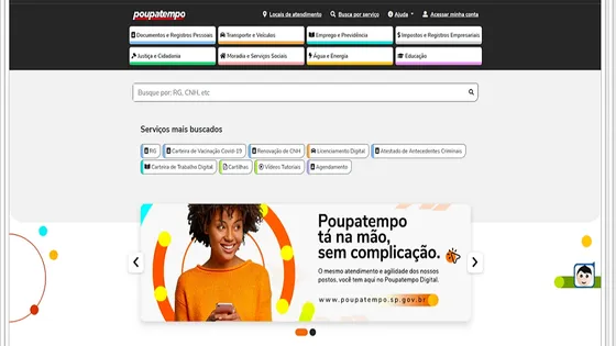 Tutorial Poupatempo: Agendamento para atendimento presencial 