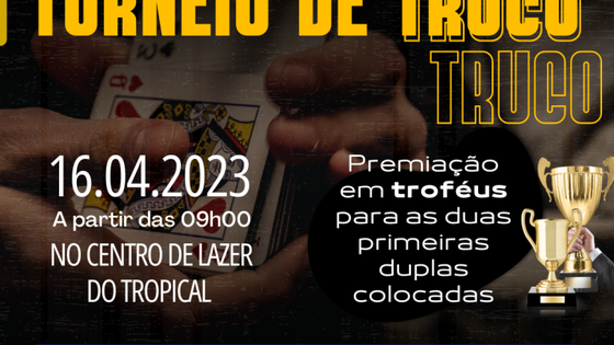 Torneio de Truco em Duplas tem nova data: 26 de novembro. Inscreva-se!