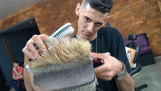 Corte blindado com verde e - Barbearia e perfumaria lima