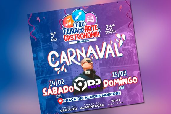 23&ordf; edi&ccedil;&atilde;o da Feira de Arte e Gastronomia anima o Carnaval em Andradas