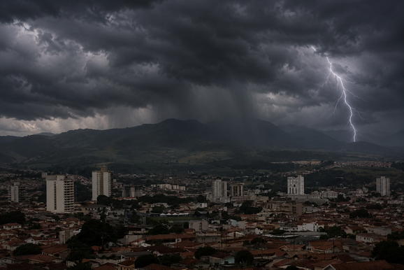 INMET emite avisos de tempestade com risco de granizo e ventos fortes para Andradas