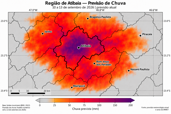 El Ni&ntilde;o: Atibaia registra em 72 horas quase o dobro da chuva esperada para setembro