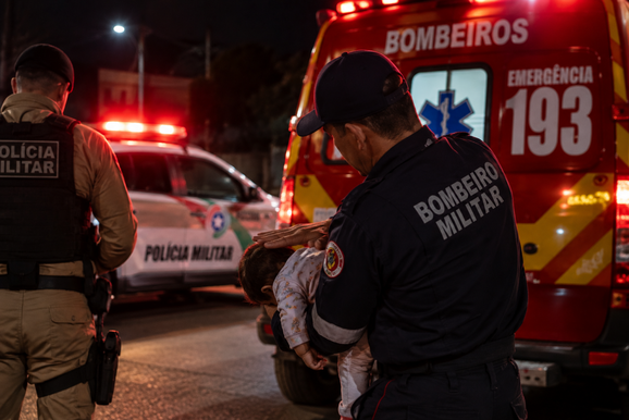 Pol&iacute;cia Militar auxilia no socorro a crian&ccedil;a engasgada durante a madrugada