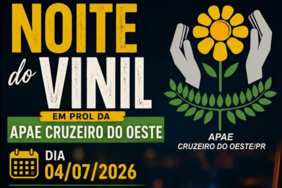 APAE promove Noite do Vinil com DJ Miotti em Cruzeiro do Oeste