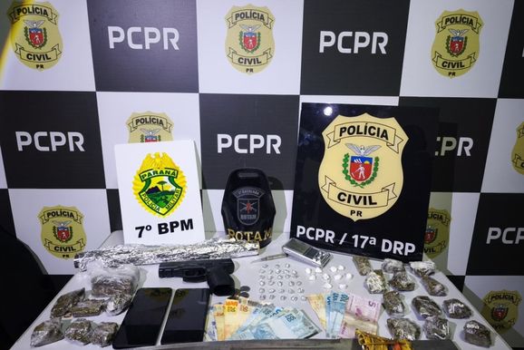 Opera&ccedil;&atilde;o apreende drogas, simulacro e dinheiro em Cruzeiro do Oeste