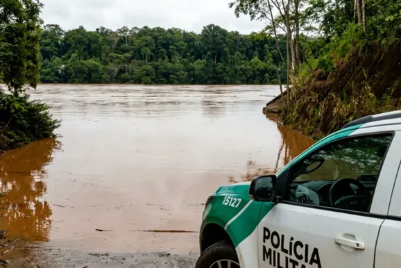 Rio Iva&iacute; sobe e balsa deixa de operar na regi&atilde;o de Hercul&acirc;ndia