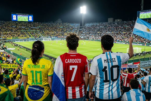 Tr&ecirc;s sele&ccedil;&otilde;es, tr&ecirc;s torcidas e uma s&oacute; fronteira: a Copa ganha um clima especial na regi&atilde;o