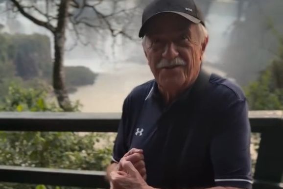 Aos 93 anos, Ary Fontoura brinca que a vida pediu alegria e mostra passeio nas Cataratas