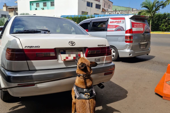 Motorista abandona carro com quase 250 kg de maconha e foge para o Paraguai