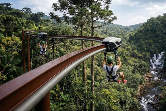 Parque do Caracol anuncia novo atrativo: Encaracolada, uma tirolesa em curva motorizada