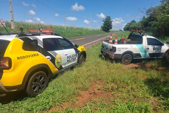 Motociclista fica ferido ap&oacute;s cair na PR-182