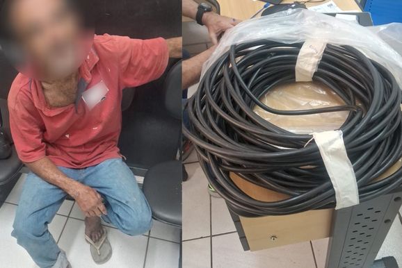 GOC prende homem com 50 metros de cabos de telefonia da Vivo
