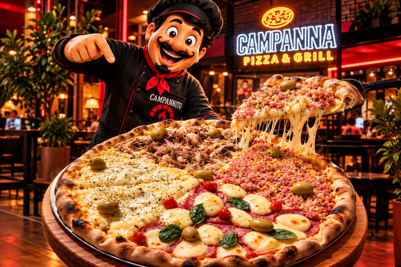 Campanna Pizza & Bar passa a oferecer quatro sabores em uma &uacute;nica pizza