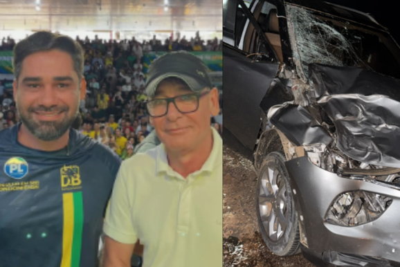 Ninho Testoni sofre acidente ap&oacute;s carro atingir vaca na volta de agenda em Nova Dimens&atilde;o