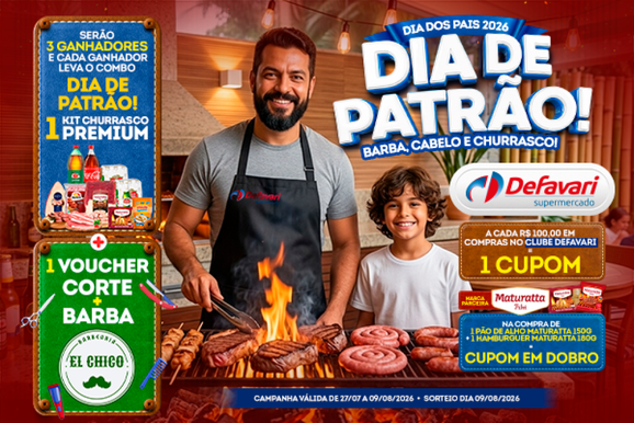 Defavari Supermercado lan&ccedil;a campanha de Dia dos Pais: Concorra a um "Dia de Patr&atilde;o"