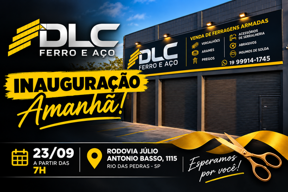 DLC Ferro e A&ccedil;o inaugura em Rio das Pedras nesta quarta-feira (23)