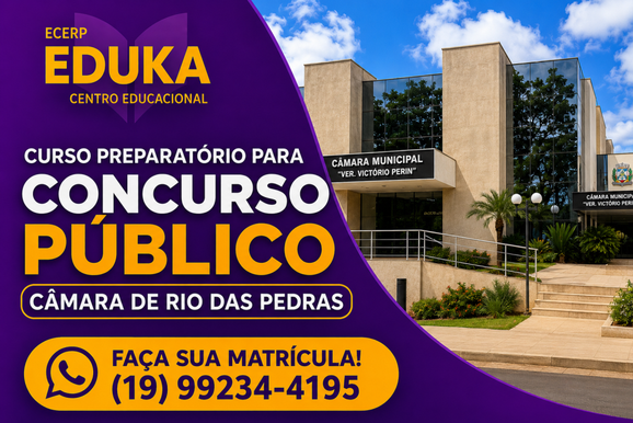 Eduka abre turmas preparat&oacute;rias para concurso da C&acirc;mara de Rio das Pedras