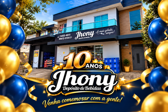 Jhony Dep&oacute;sito de Bebidas celebra 10 anos com festa no Bom Jardim neste domingo