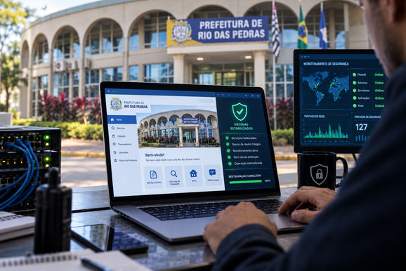 Site da Prefeitura de Rio das Pedras sofre instabilidade ap&oacute;s tentativas de ataque