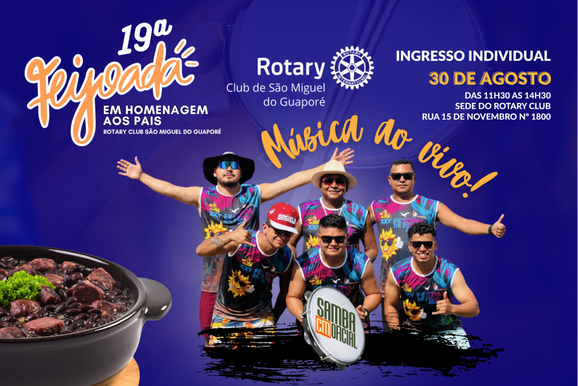 Rotary promove 19&ordf; Feijoada neste domingo em S&atilde;o Miguel do Guapor&eacute;