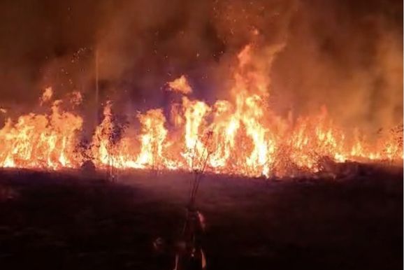 VIDEO:Inc&ecirc;ndio &agrave;s margens da BR acende alerta para o risco das queimadas em S&atilde;o Miguel