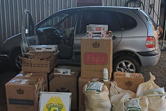 PM apreende cigarros e defensivos agr&iacute;colas contrabandeados em ve&iacute;culo na BR-163
