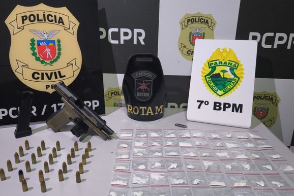 Opera&ccedil;&atilde;o integrada apreende coca&iacute;na, pistola e muni&ccedil;&otilde;es em Cruzeiro do Oeste