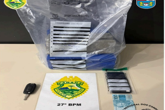 Homem &eacute; preso transportando 12 Kg de subst&acirc;ncia an&aacute;loga a maconha em Paulo Frontin 
