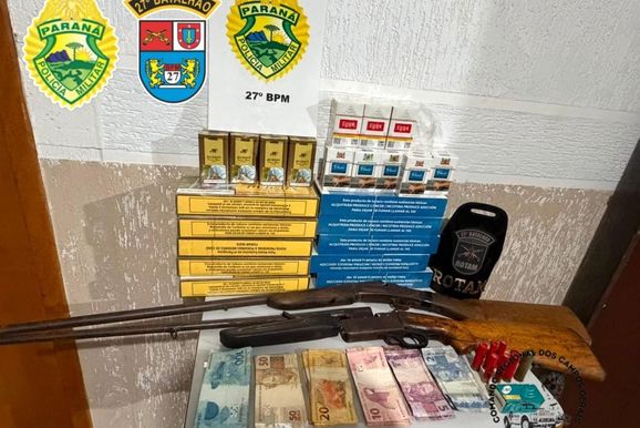 Dois homens s&atilde;o presos com mandados de pris&atilde;o durante abordagem em bar em Cruz Machado 
